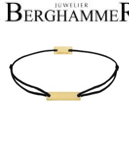 Filo Armband Textil Schwarz 925 Silber gelbgold vergoldet 21200053