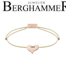Filo Armband Textil Champagne Herz 925 Silber roségold vergoldet 21200219