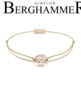 Filo Armband Textil Champagne Lebensbaum 925 Silber roségold vergoldet 21200230