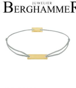 Filo Armband Textil Hellgrau 925 Silber gelbgold vergoldet 21200318