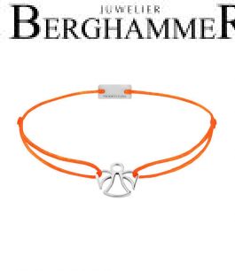 Filo Armband Textil Neon-Orange Engel 925 Silber rhodiniert 21200648