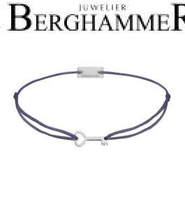 Filo Armband Textil Grau-Lila Schlüssel 925 Silber rhodiniert 21200699