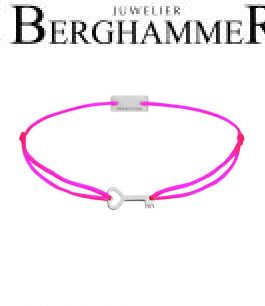 Filo Armband Textil Neon-Pink Schlüssel 925 Silber rhodiniert 21200710