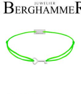 Filo Armband Textil Neon-Grün Schlüssel 925 Silber rhodiniert 21200712