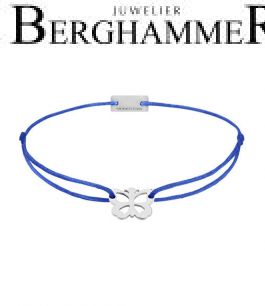 Filo Armband Textil Blitzblau Schmetterling 925 Silber rhodiniert 21200717