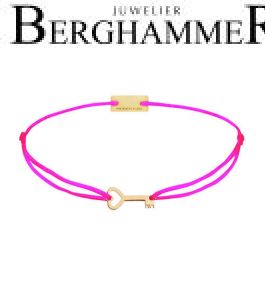 Filo Armband Textil Neon-Pink Schlüssel 925 Silber gelbgold vergoldet 21200749