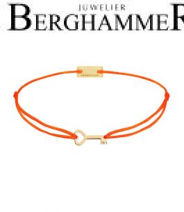 Filo Armband Textil Neon-Orange Schlüssel 925 Silber gelbgold vergoldet 21200751