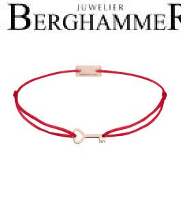 Filo Armband Textil Rot Schlüssel 925 Silber roségold vergoldet 21200756