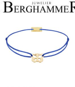 Filo Armband Textil Blitzblau Schmetterling 925 Silber gelbgold vergoldet 21200769