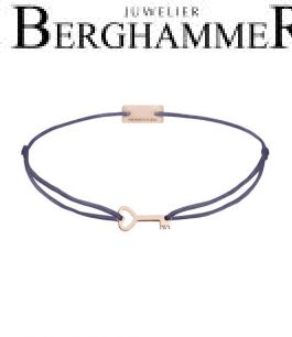 Filo Armband Textil Grau-Lila Schlüssel 925 Silber roségold vergoldet 21200772