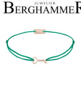 Filo Armband Textil Grasgrün Schlüssel 925 Silber roségold vergoldet 21200778