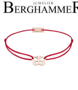 Filo Armband Textil Rot Schmetterling 925 Silber roségold vergoldet 21200780