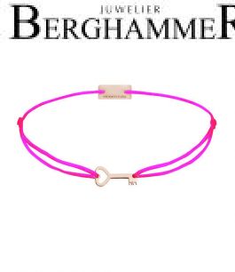 Filo Armband Textil Neon-Pink Schlüssel 925 Silber roségold vergoldet 21200784