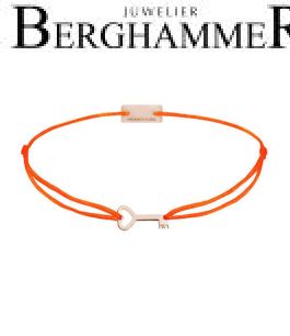 Filo Armband Textil Neon-Orange Schlüssel 925 Silber roségold vergoldet 21200786