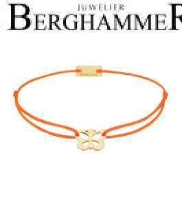Filo Armband Textil Neon-Orange Schmetterling 925 Silber gelbgold vergoldet 21200787