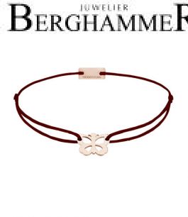 Filo Armband Textil Braun Schmetterling 925 Silber roségold vergoldet 21200795