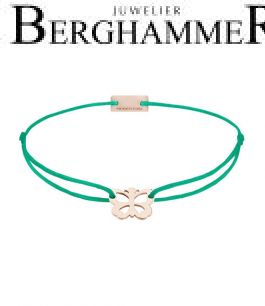 Filo Armband Textil Grasgrün Schmetterling 925 Silber roségold vergoldet 21200806
