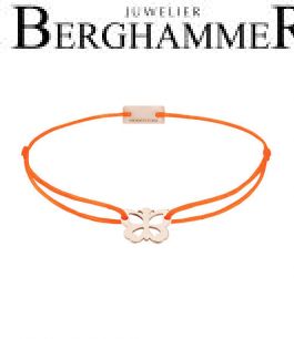 Filo Armband Textil Neon-Orange Schmetterling 925 Silber roségold vergoldet 21200815