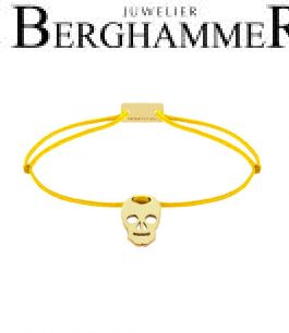 Filo Armband Textil Gelb Totenkopf 925 Silber gelbgold vergoldet 21200843