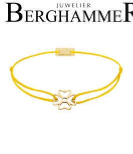 Filo Armband Textil Gelb Kleeblatt 925 Silber gelbgold vergoldet 21200911