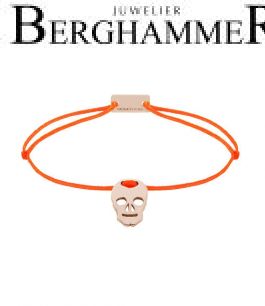 Filo Armband Textil Neon-Orange Totenkopf 925 Silber roségold vergoldet 21200912