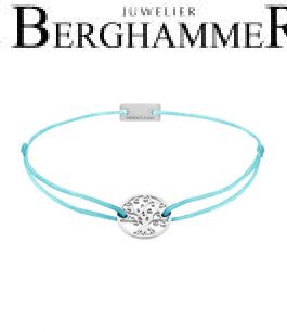 Filo Armband Textil Hellblau Lebensbaum 925 Silber rhodiniert 21200950