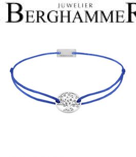 Filo Armband Textil Blitzblau Lebensbaum 925 Silber rhodiniert 21200951
