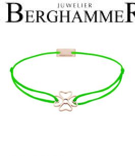 Filo Armband Textil Neon-Grün Kleeblatt 925 Silber roségold vergoldet 21200967