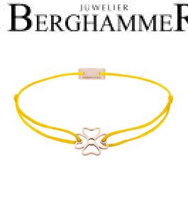 Filo Armband Textil Gelb Kleeblatt 925 Silber roségold vergoldet 21200969