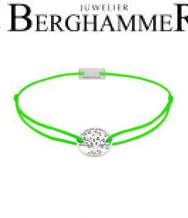 Filo Armband Textil Neon-Grün Lebensbaum 925 Silber rhodiniert 21200973