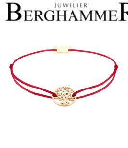 Filo Armband Textil Rot Lebensbaum 925 Silber gelbgold vergoldet 21200983