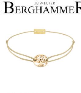 Filo Armband Textil Champagne Lebensbaum 925 Silber gelbgold vergoldet 21200985