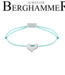 Filo Armband Textil Hellblau Herz 925 Silber rhodiniert 21201001