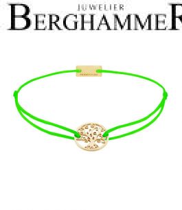 Filo Armband Textil Neon-Grün Lebensbaum 925 Silber gelbgold vergoldet 21201011