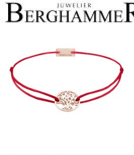 Filo Armband Textil Rot Lebensbaum 925 Silber roségold vergoldet 21201023