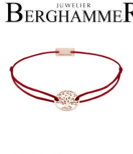 Filo Armband Textil Weinrot Lebensbaum 925 Silber roségold vergoldet 21201025