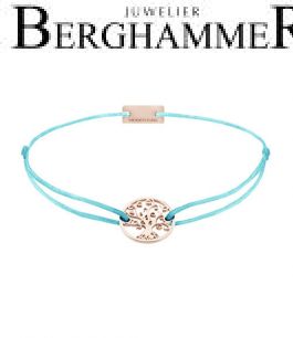 Filo Armband Textil Hellblau Lebensbaum 925 Silber roségold vergoldet 21201035