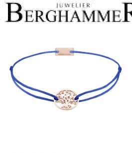Filo Armband Textil Blitzblau Lebensbaum 925 Silber roségold vergoldet 21201036