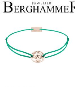 Filo Armband Textil Grasgrün Lebensbaum 925 Silber roségold vergoldet 21201038