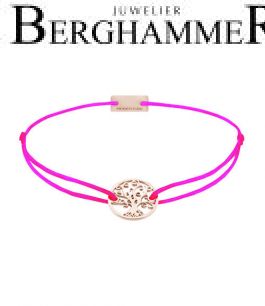 Filo Armband Textil Neon-Pink Lebensbaum 925 Silber roségold vergoldet 21201042