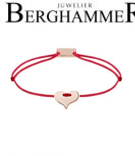 Filo Armband Textil Rot Herz 925 Silber roségold vergoldet 21201097