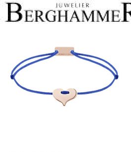 Filo Armband Textil Blitzblau Herz 925 Silber roségold vergoldet 21201124