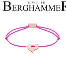 Filo Armband Textil Neon-Pink Herz 925 Silber roségold vergoldet 21201134
