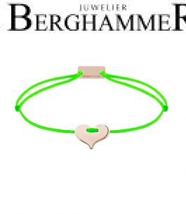 Filo Armband Textil Neon-Grün Herz 925 Silber roségold vergoldet 21201139