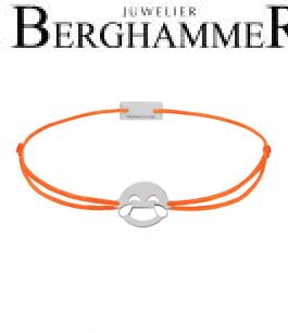 Filo Armband Textil Neon-Orange Emoji One 1 925 Silber rhodiniert 21201232