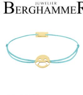 Filo Armband Textil Hellblau Emoji One 1 925 Silber gelbgold vergoldet 21201246