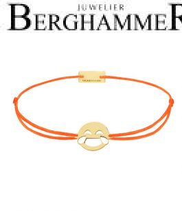 Filo Armband Textil Neon-Orange Emoji One 1 925 Silber gelbgold vergoldet 21201256
