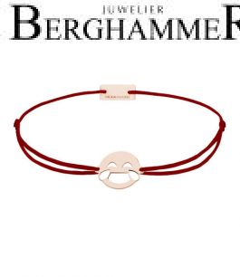 Filo Armband Textil Weinrot Emoji One 1 925 Silber roségold vergoldet 21201261