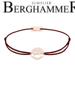 Filo Armband Textil Braun Emoji One 1 925 Silber roségold vergoldet 21201264