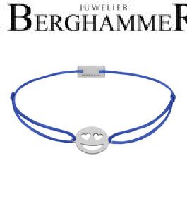 Filo Armband Textil Blitzblau Emoji One 2 925 Silber rhodiniert 21201295